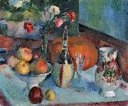 Henry Ottmann Nature morte aux fruits et a la fiasque de vin Germany oil painting artist